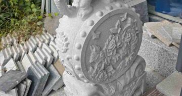 襄阳芝麻白抱鼓石 庭院抱鼓石