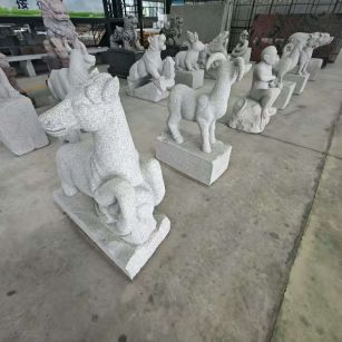 襄阳芝麻白雕刻 十二生肖 异形雕刻