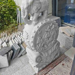 襄阳芝麻白抱鼓石 庭院抱鼓石