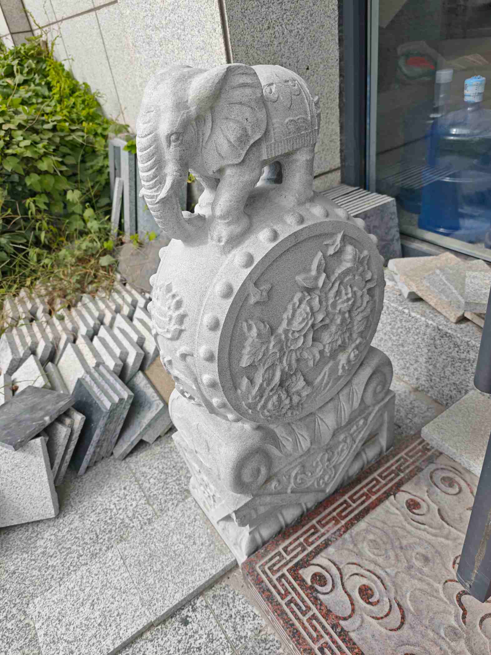 襄阳芝麻白抱鼓石 庭院抱鼓石