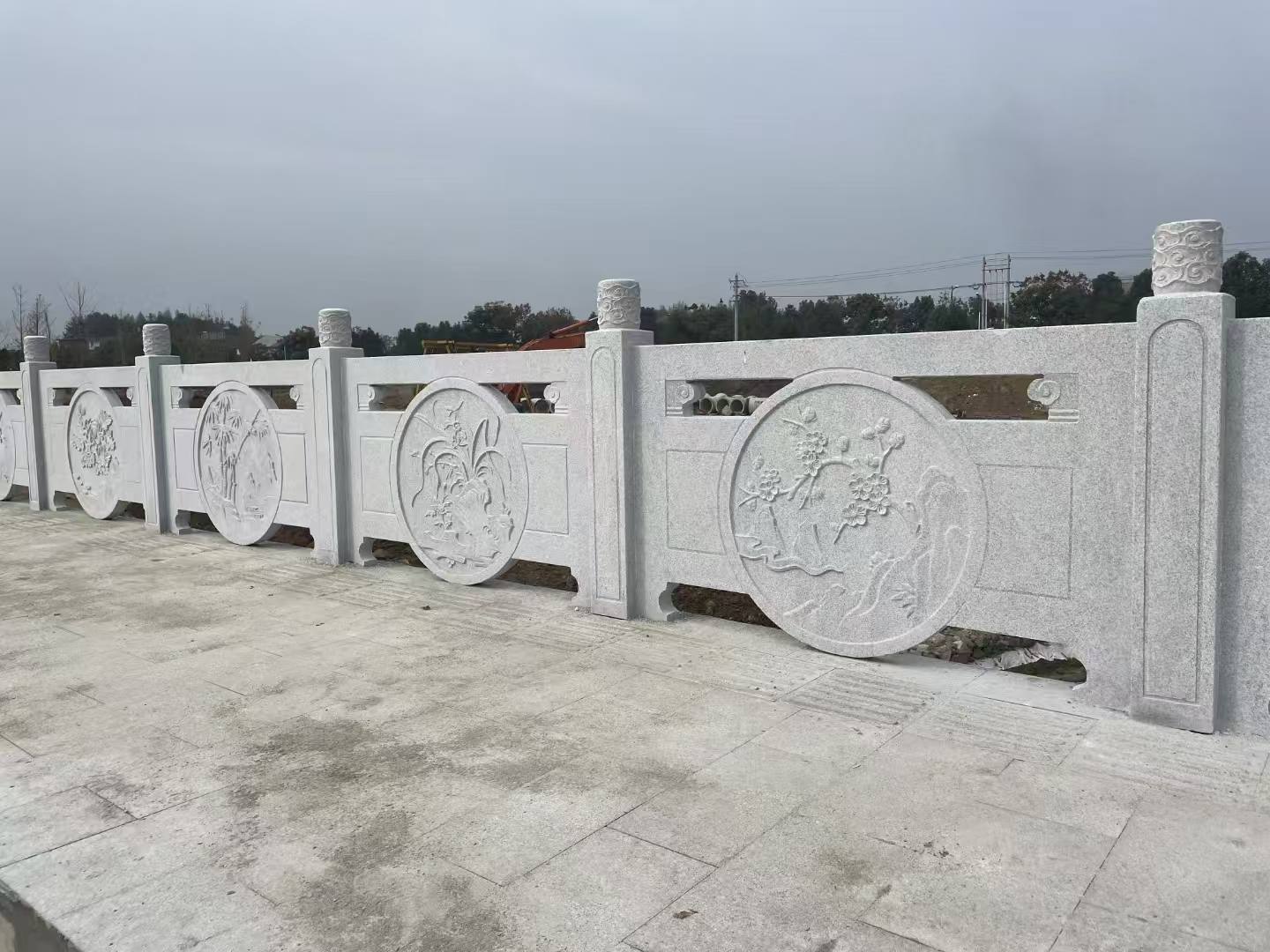 襄阳芝麻白河道栏杆 石材栏杆